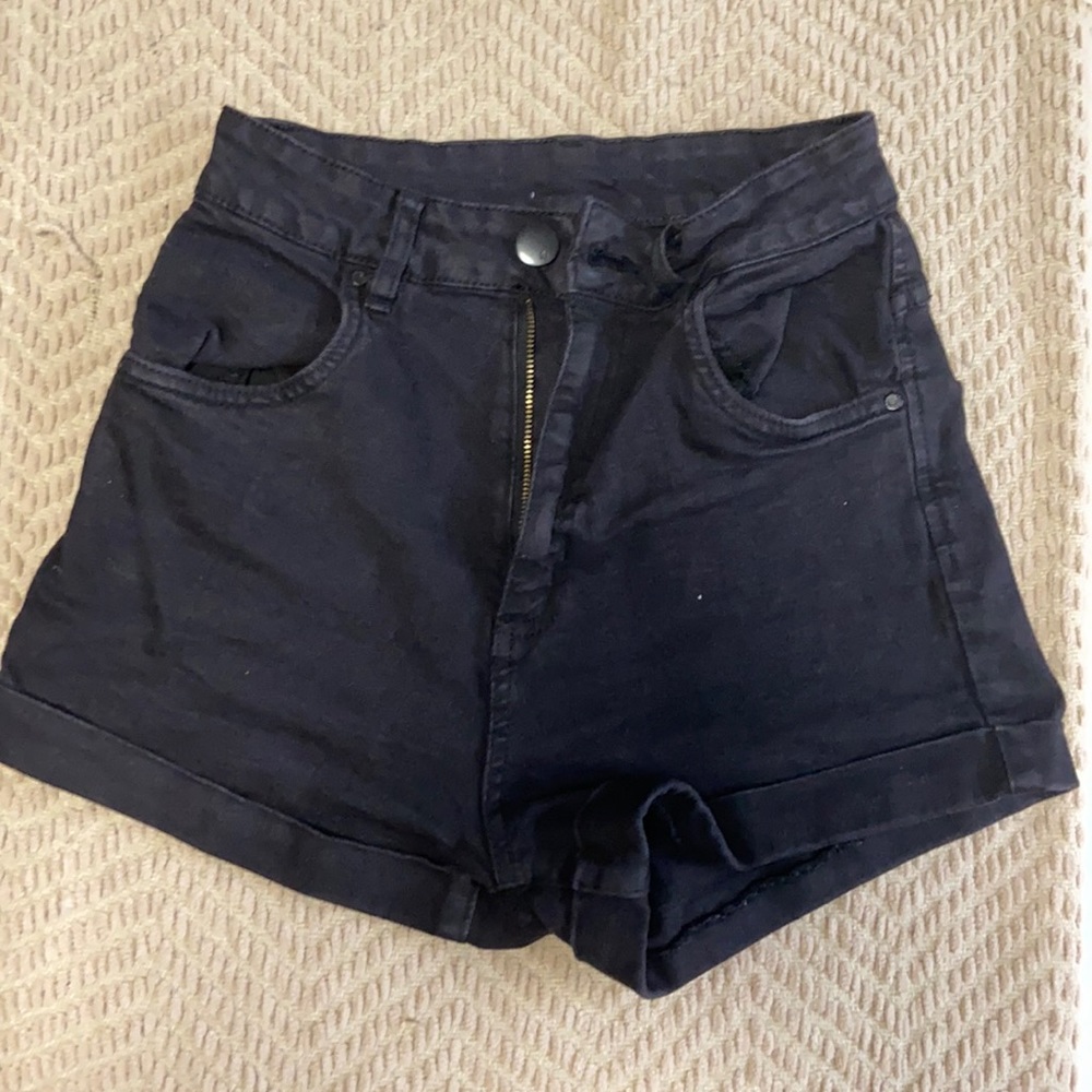 High waisted black shorts